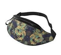 Riñonera Tradición del Dragón Chino, Riñoneras Hombre Casual Riñonera Viaje con Cremallera Bolsos De Gimnasio para Entrenamiento Fiesta Actividade