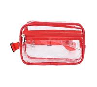 Riñonera Transparente aprobada para Eventos en estadios, Bolsos Transparentes para fanáticos de los Deportes, monederos con Correa Ajustable, Bolso Bandolera Impermeable, riñonera (Roja)