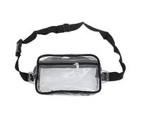 Riñonera Transparente aprobada para Eventos en estadios, Bolsos Transparentes para fanáticos de los Deportes, monederos con Correa Ajustable, Bolso Bandolera Impermeable, riñonera (Negra)