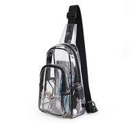 Riñonera transparente aprobada por el estadio, bolsa cruzada para el pecho, mochila para eventos deportivos, conciertos, Black
