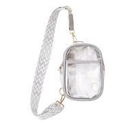 Riñonera transparente aprobada por el estadio, bolsa cruzada para el pecho, mochila para eventos deportivos, conciertos, Gris, 21*15.5*5.5cm
