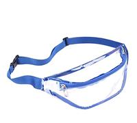 Riñonera transparente para hombre, pequeña riñonera transparente con correa ajustable, bolsa transparente aprobada para estadio, Blue, Talla única