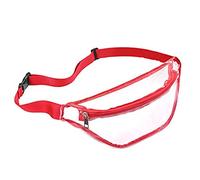Riñonera transparente para mujer, pequeña riñonera transparente con correa ajustable, bolsa transparente aprobada para estadios, bolsa de mensajero y hombro, Red, Talla única