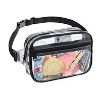 Riñonera transparente para mujeres y hombres, cintura aprobada por el estadio con correa ajustable, bolsa de cinturón de moda, festivales, juegos, viajes, conciertos, uso diario