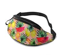 Riñonera tropical roja sandía cítrica para mujeres y hombres, bolsa de cinturón casual con correa ajustable para exteriores, correr, senderismo, Fruta cítrica de sandía roja tropical, Talla única,