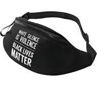 Riñonera Unisex Bolsos Bandolera El Blancos Es Violencia Multifuncional Riñoneras Viaje para Aptitud Camping Correr 14X35Cm