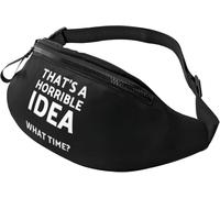 Riñonera Unisex Bolsos De Gimnasio Esa Es Una Idea Horrible ¿A Qué Hora? Casual Riñoneras De Cintura para Viajar Fiesta Bici 14X35Cm