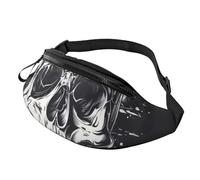 Riñonera unisex con estampado de calavera fantasma de terror, ligera, ajustable, para viajes, correr