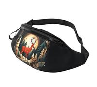 Riñonera unisex con estampado de ciervos de Feliz Navidad, ligera, a la moda, para viajes y correr