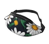 Riñonera unisex con estampado de flores florales y margaritas, ajustable, ligera, accesorio de viaje, equipo al aire libre