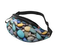 Riñonera unisex con estampado de guijarros de colores, ligera y elegante, para viajes, senderismo, ciclismo, correr