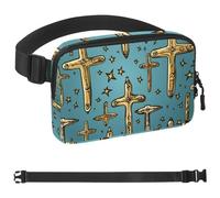 Riñonera unisex con patrón de cruz de Pascua sagrada: riñoneras de moda, bolsas cruzadas deportivas delgadas a la moda para correr, senderismo, senderismo, mujer, hombre, multicolor, 4 x 23 x 15 cm,