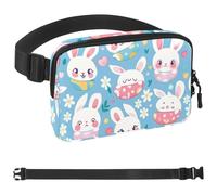 Riñonera unisex de dibujos animados de conejo de Pascua de 1848: riñoneras de moda, bolsas cruzadas deportivas delgadas a la moda para correr, senderismo, senderismo, mujer, hombre, multicolor, 1.5 x