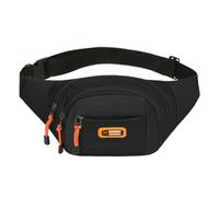 Riñonera unisex de gran capacidad con bolsillos multifunción y correa ajustable para actividades al aire libre, Black