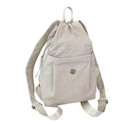 Riñonera unisex de moda con gran espacio de almacenamiento, práctica mochila cruzada de tela, mochila casual al aire libre, para llevar a diario y actividades al aire libre, beige