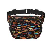 Riñonera unisex de moda con texto en inglés "I Love My Dog" para entrenamientos, correr, viajar y senderismo, Black, Talla única