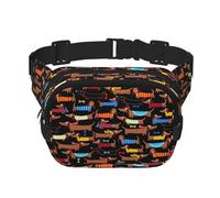 Riñonera unisex de moda con texto en inglés "I Love My Dog" para entrenamientos, correr, viajar y senderismo, Black, Talla única