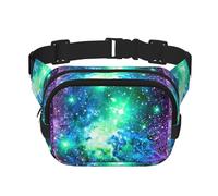Riñonera unisex de moda, verde, azul, morado, galaxia, elegantes para entrenamientos, correr, viajar y senderismo, Black, Talla única