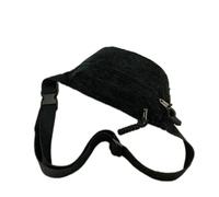 Riñonera unisex de pana cruzada de moda para actividades al aire libre y viajes, Black