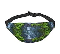 Riñonera verde cascada ajustable con cinturón casual, bolsa cruzada para deportes, viajes, fiesta, Como se muestra en la imagen, Talla única, Mochila casual