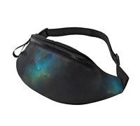 Riñonera verde galaxia para correr, senderismo, viajes, entrenamiento, pasear al perro, deportes, pesca, riñonera, Black, Talla única