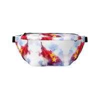 Riñonera versátil con Bandera de Estrella roja, Deportiva y Unisex, una opción Uso Diario y de Viaje.