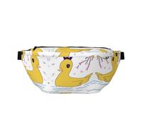 Riñonera versátil de mediados de siglo con diseño de gato, bolsillos con cremallera, ideales para viajes, correr, senderismo y ciclismo, Little Yellow Duck, Talla única