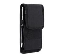 Riñonera vertical de tela de nailon con diseño de camuflaje negro para XSMAX 6/7/8plus para mujeres y hombres, Black, XXL, Mass Beauty