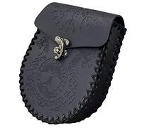 Riñonera vikinga en Relieve, Bolsa Lateral Medieval de Piel sintética, Bolsa de cinturón portátil Vintage, Bolsa de Monedas renacentista para Larp REN Faire, dragón, Talla única