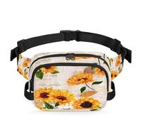 Riñonera vintage con diseño de girasoles para mujeres, hombres, niñas, niños, girasoles viejos, para correr, deportes, senderismo, bolsa de cinturón, color, XL, Organizador de bolsas