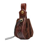 スイムリー Riñonera vintage de piel sintética con cordón, estilo medieval, bolsa de dados de Halloween, monedero para fiesta de cosplay