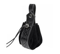 Riñonera vintage de piel sintética con cordón, estilo medieval, bolsa de dados de Halloween, monedero para fiesta de cosplay, Black