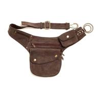 Riñonera Vintage de Piel sintética for Mujer, riñonera de Metal con múltiples Juntas tóricas y Bolsa Cruzada Ajustable for el Muslo