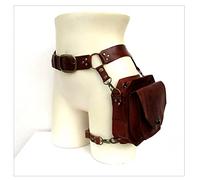 Riñonera Vintage Medieval para Mujer, PU Cuero Steampunk Riñonera Riñonera Retro Ajustable Riñonera con Botones De Remache Deportes Al Aire Libre Riñonera,Verde, Estilo Medieval, Lapp Estilo Medieval