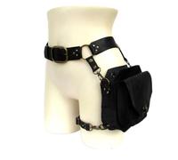 Riñonera Vintage Medieval para Mujer, PU Cuero Steampunk Riñonera Riñonera Retro Ajustable Riñonera con Botones De Remache Deportes Al Aire Libre Riñonera,Verde, Estilo Medieval, Lapp Estilo Medieval