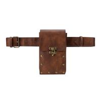 Riñonera Vintage para Halloween - Riñonera De Cuero Renacentista, De Transporte con Correa Ajustable | Mini Bolso De Viaje, Accesorio De Vestuario, Festival Medieval Steampunk, Traje De