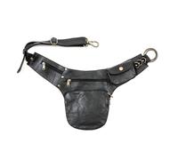 Riñonera vintage steampunk para mujer, de piel sintética, con cremallera, monedero gótico y bolsa para teléfono, para uso diario, negro, Talla única