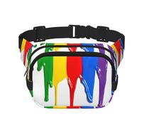 Riñoneras de fondo con salpicaduras de pintura para mujeres y hombres, riñoneras de moda para entrenamiento, correr, viajar, senderismo, NEGRO, One Size