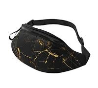 Riñoneras de fondo negro y dorado, bolsa de cintura ajustable, bolsa cruzada para viajes, correr, senderismo, ciclismo, mochila de cadera, imagen