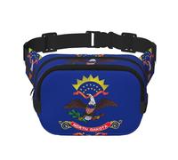 Riñoneras de la bandera del estado de Dakota del Norte para mujeres y hombres, riñoneras de moda para entrenamiento, correr, viajar, senderismo, Black, Talla única