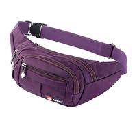 Riñoneras de Marcha Running de Acampada y Marcha Bolsos de Gimnasio Bolsos Bandolera para Hombre Mujer (Morado)