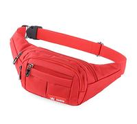 Riñoneras de Marcha Running de Acampada y Marcha Bolsos de Gimnasio Bolsos Bandolera para Hombre Mujer (Rojo)