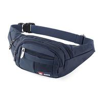 Riñoneras de Marcha Running de Acampada y Marcha Bolsos de Gimnasio Bolsos Bandolera para Hombre Mujer (Azul Oscuro)