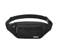 Riñoneras de Marcha Running de Acampada y Marcha Bolsos de Gimnasio Bolsos Bandolera para Hombre Mujer Riñoneras Hombre y Mujer Impermeable con Cinturón Ajustable Extendido de 30 cm (Negro1200D)