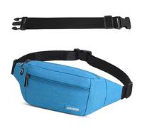 Riñoneras de Marcha Running de Acampada y Marcha Bolsos de Gimnasio Bolsos Bandolera para Hombre Mujer Riñoneras Hombre y Mujer Impermeable con Cinturón Ajustable Extendido de 30 cm (Azul)