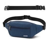 Riñoneras de Marcha Running de Acampada y Marcha Bolsos de Gimnasio Bolsos Bandolera para Hombre Mujer Riñoneras Hombre y Mujer Impermeable con Cinturón Ajustable Extendido de 30 cm (Azul Oscuro)