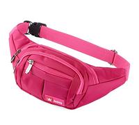 Riñoneras de Marcha Running de Acampada y Marcha Bolsos de Gimnasio Bolsos Bandolera para Hombre Mujer (Rosa Roja)