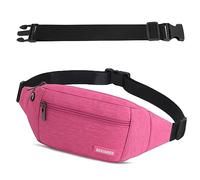 Riñoneras de Marcha Running de Acampada y Marcha Bolsos de Gimnasio Bolsos Bandolera para Hombre Mujer Riñoneras Hombre y Mujer Impermeable con Cinturón Ajustable Extendido de 30 cm (Rosa)