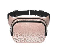 Riñoneras de oro rosa con purpurina para mujeres y hombres, riñoneras de moda para entrenamiento, correr, viajar, senderismo, NEGRO, One Size