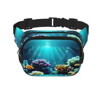 Riñoneras de paisaje submarino para mujeres y hombres, riñoneras de moda para entrenamiento, correr, viajar, senderismo, Black, Talla única